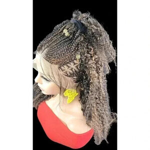 Handmade BraidedLace Wigs for Working Women -Versatile, Lightweight, NWT Ombre